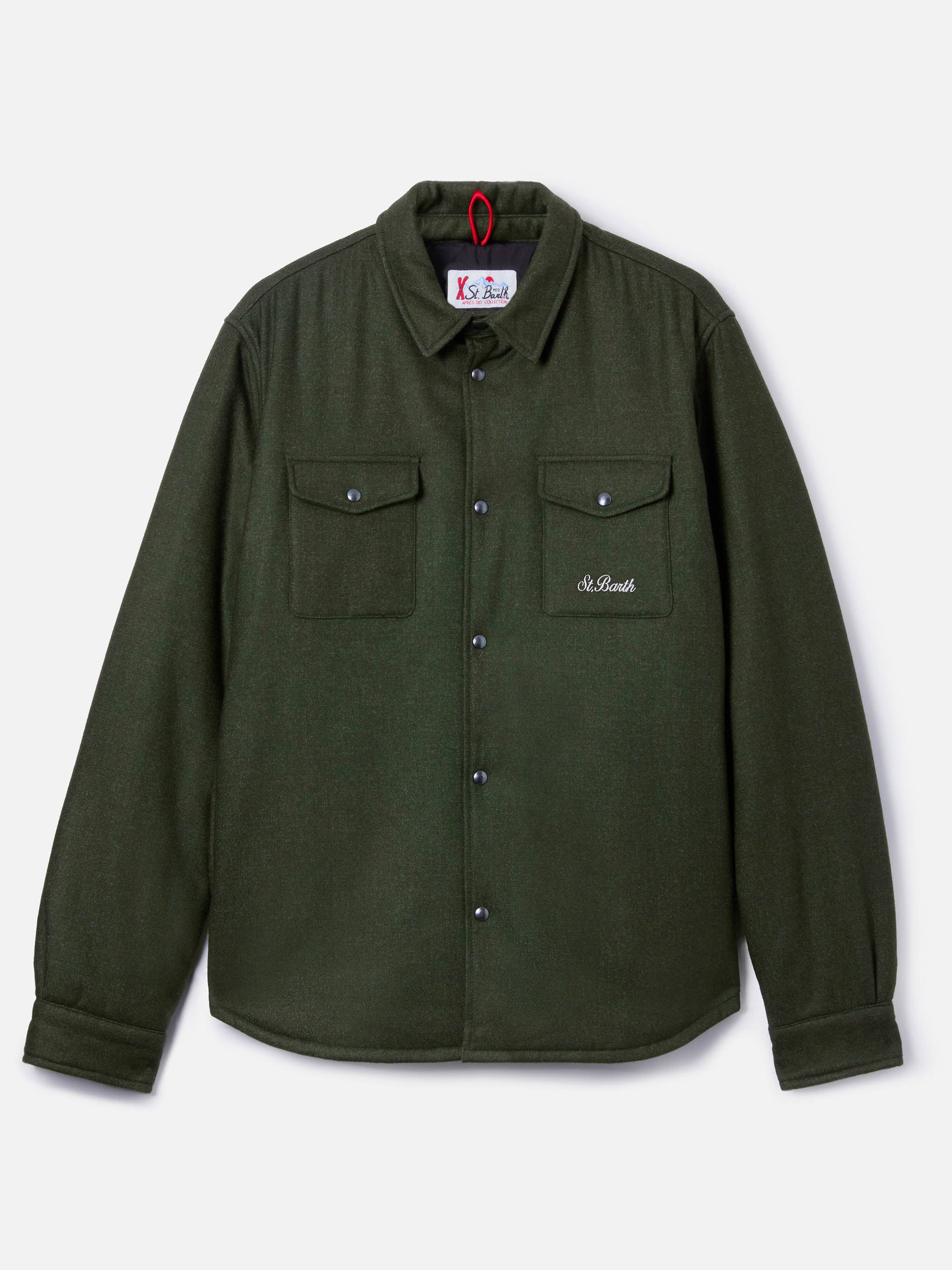 Wooly green overshirt Chalet with St. Barth embroidery - Image 7