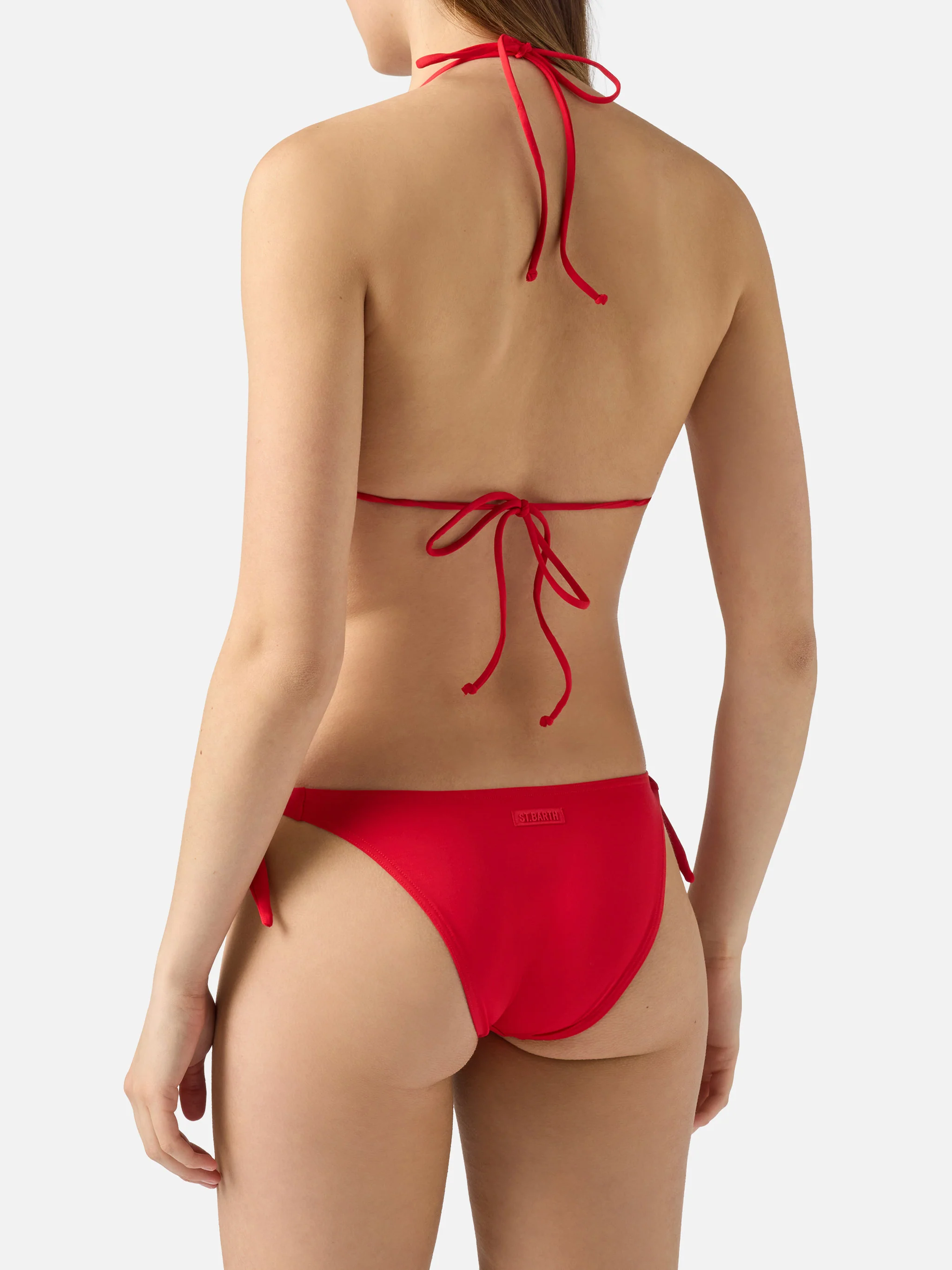 Leah Yali classic triangle bikini in red - Image 4