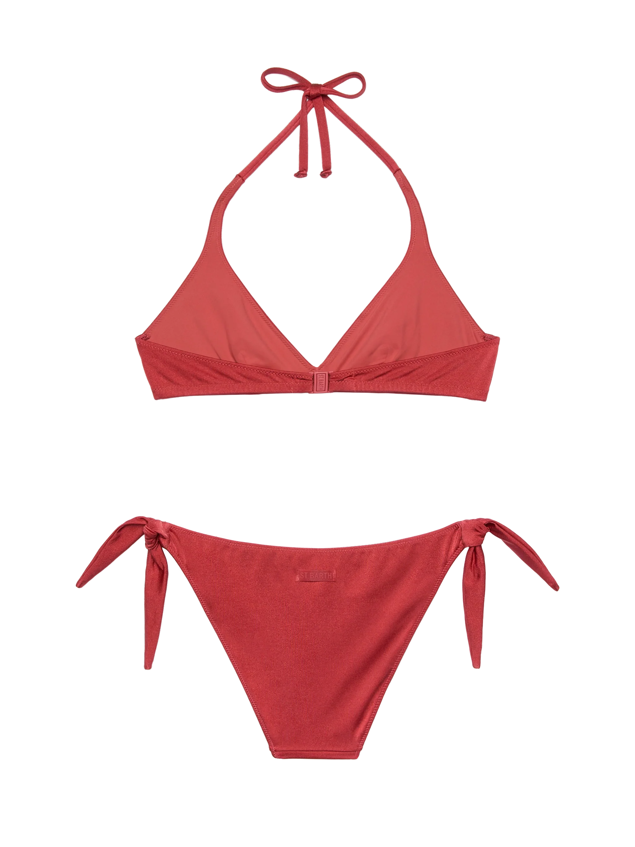 Gaia Yali classic triangle bralette bikini in shimmer brick color - Image 3