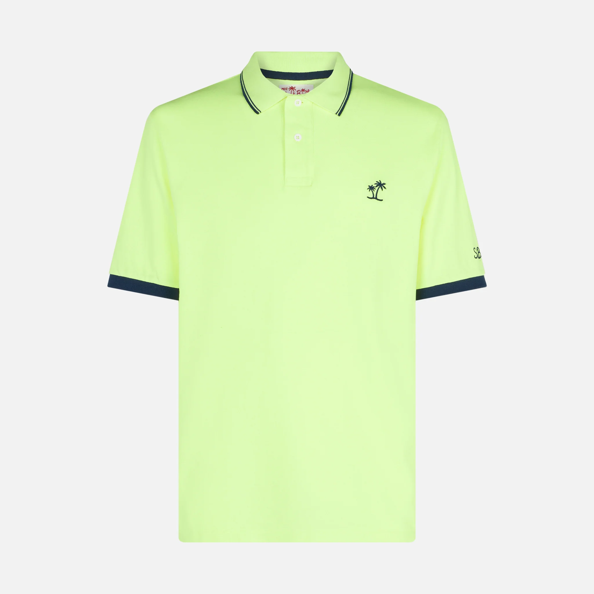 Fluo yellow piquet polo with St. Barth logo - Image 4