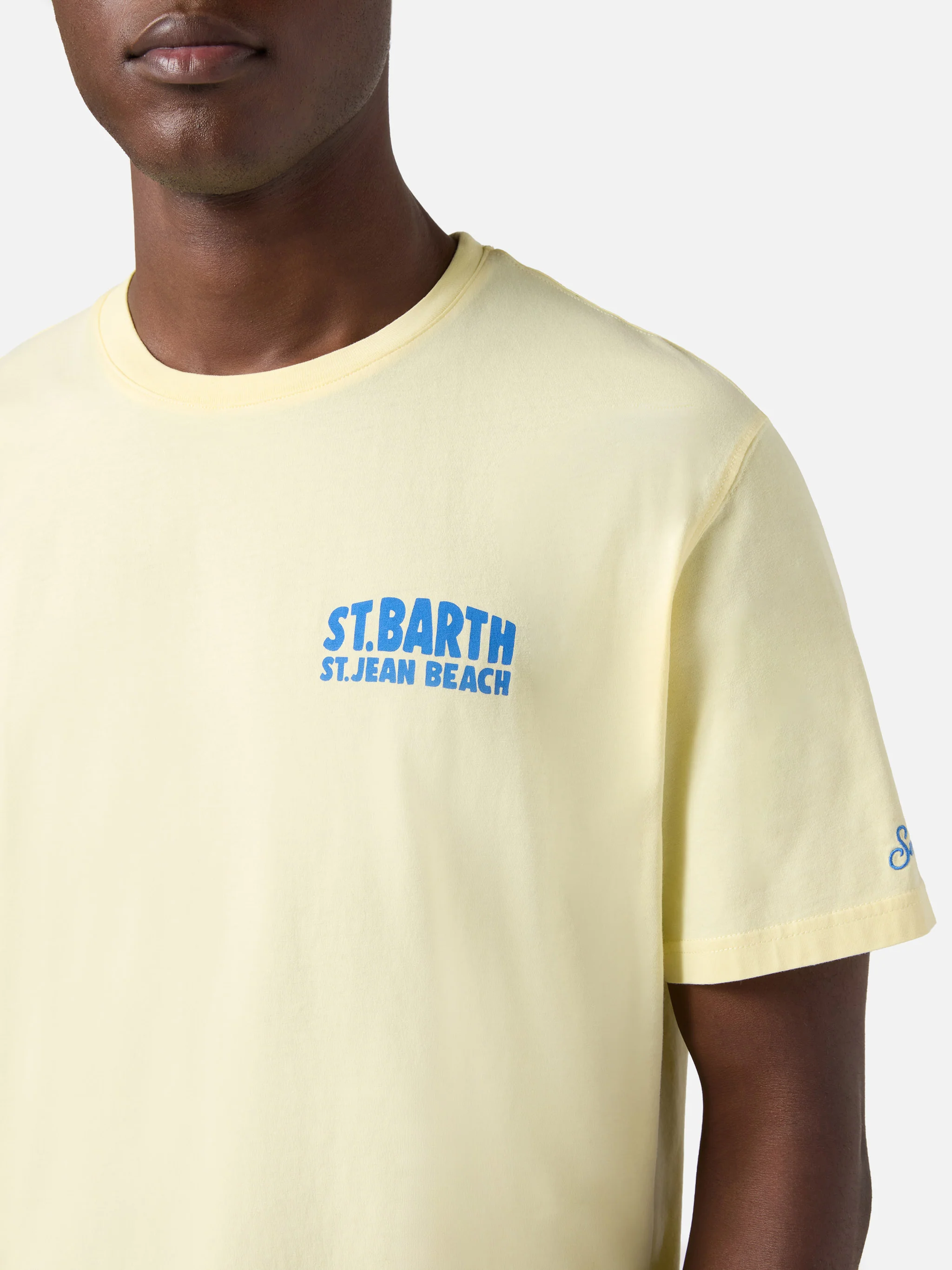 Yellow Portland t-shirt with St. Jean Beach illustration - Image 2