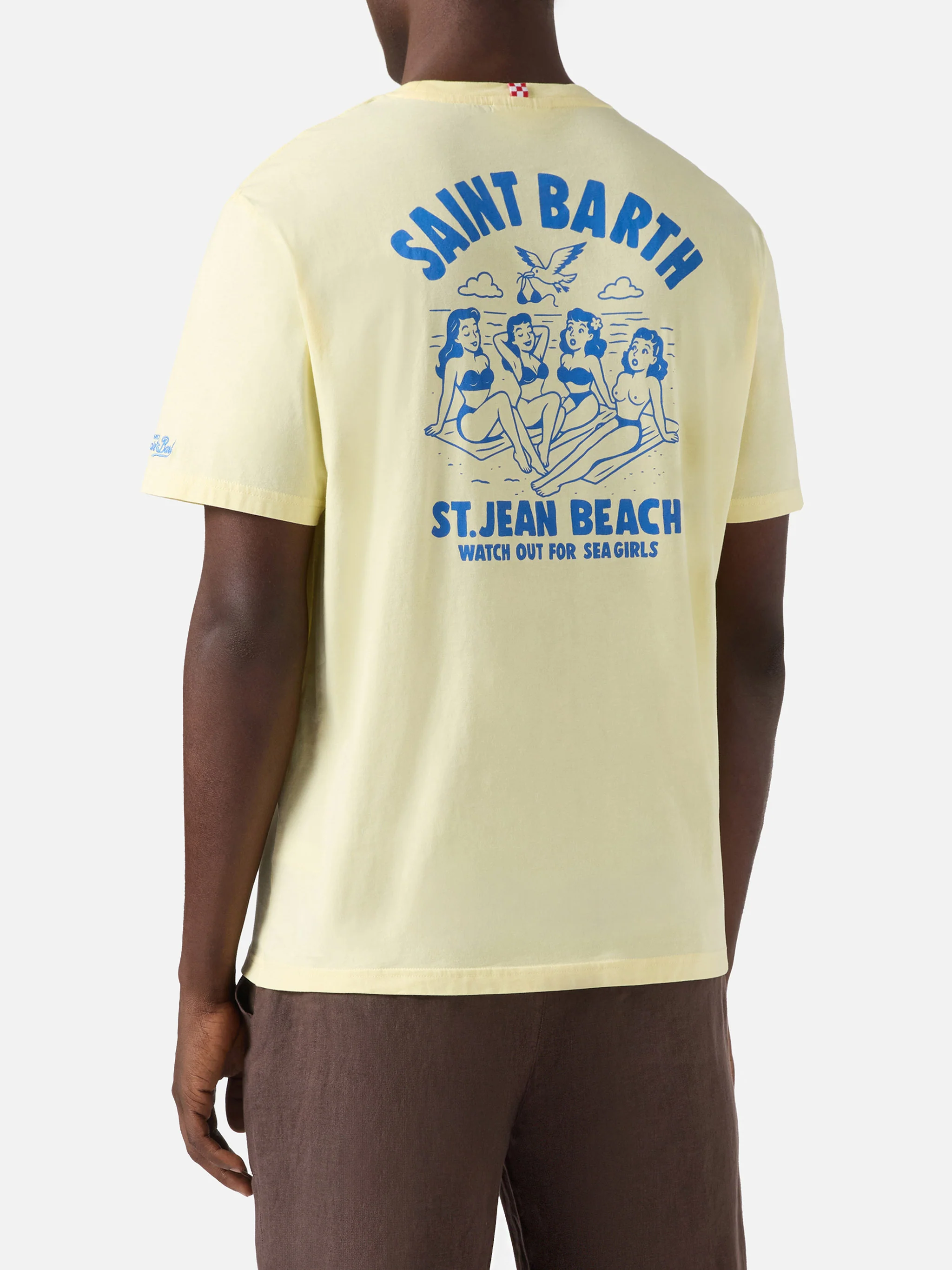 Yellow Portland t-shirt with St. Jean Beach illustration - Image 4