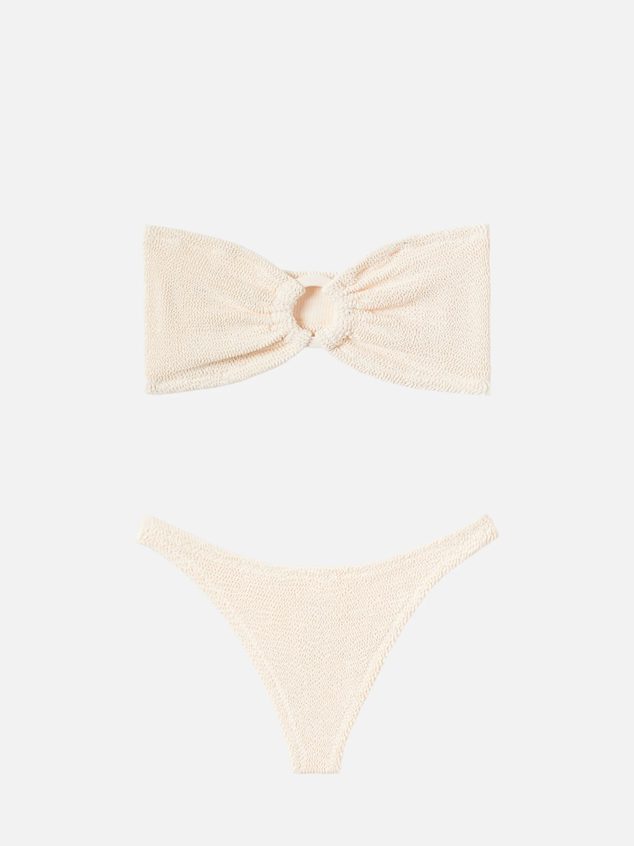 Yulia beige crinkle bandeau top - Image 3