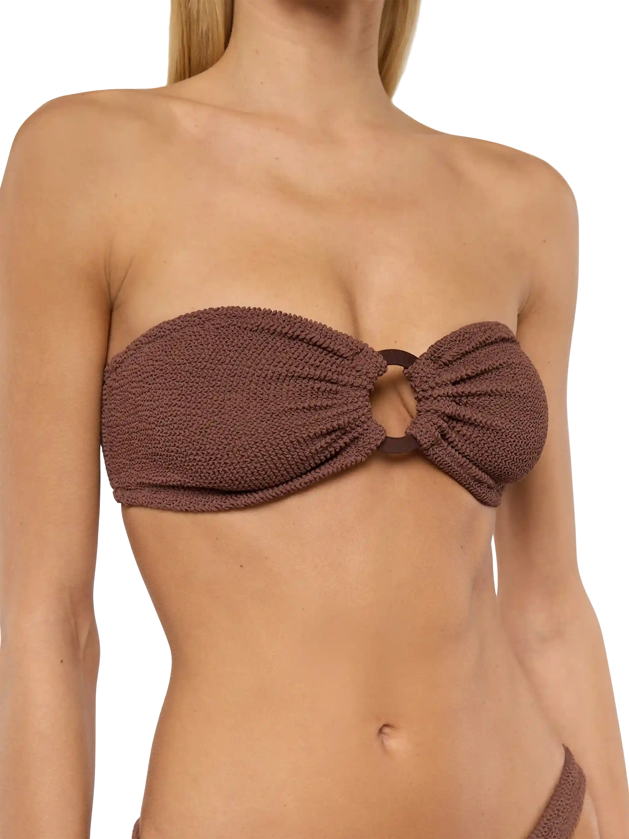 Yulia brown crinkle bandeau top - Image 3