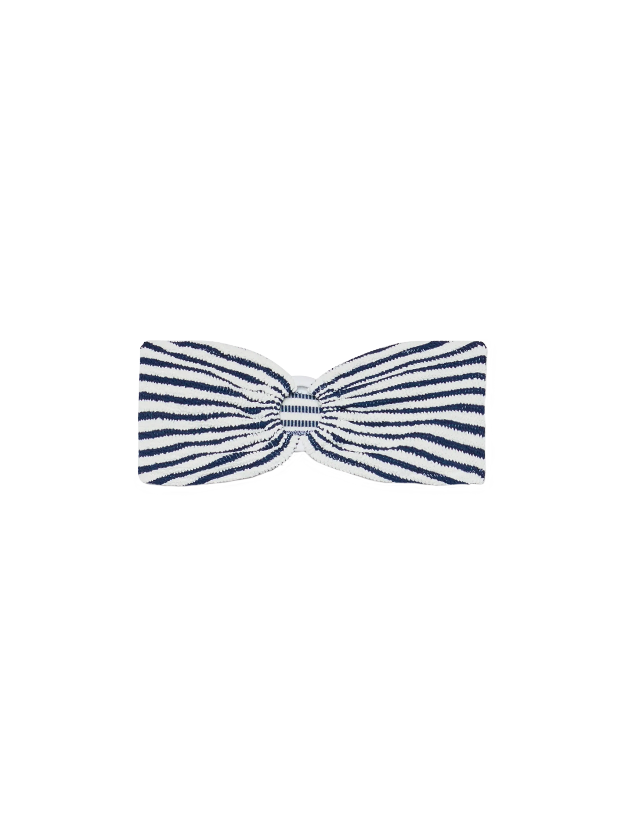 Yulia crinkle bandeau top with striped print