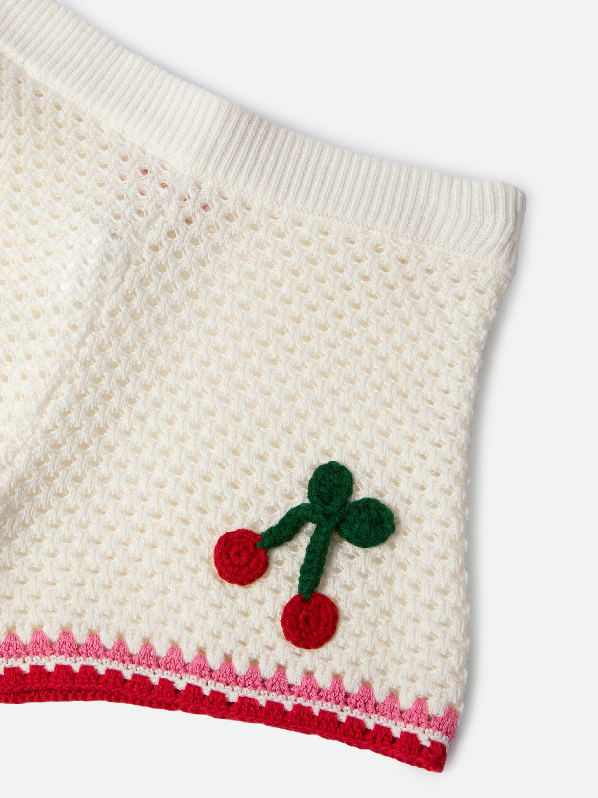 Yvette Jr cotton blend shorts in white with embroidered patches - Image 2