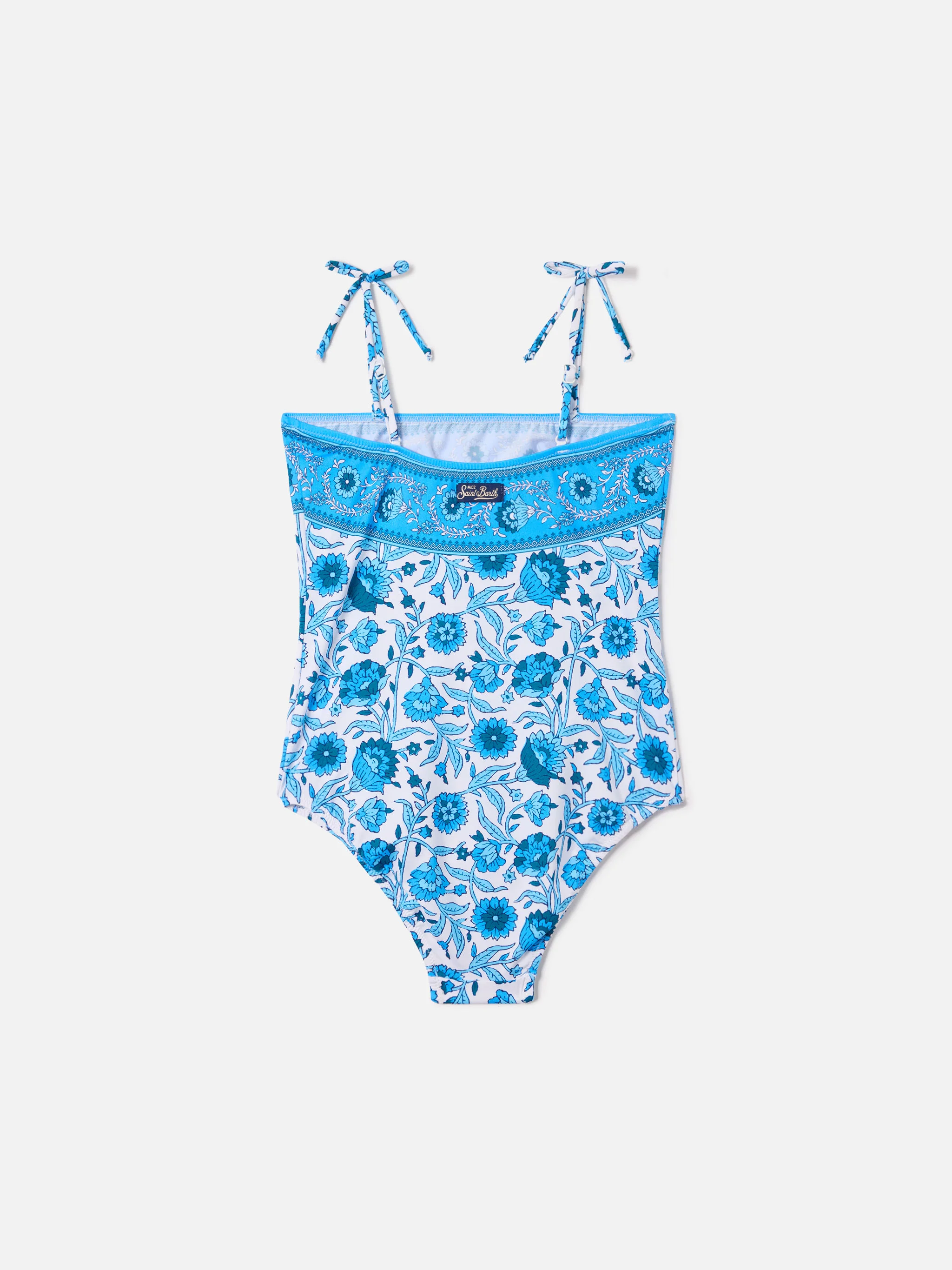Zadig one-piece swimsuit with blue batik floral print - Image 2