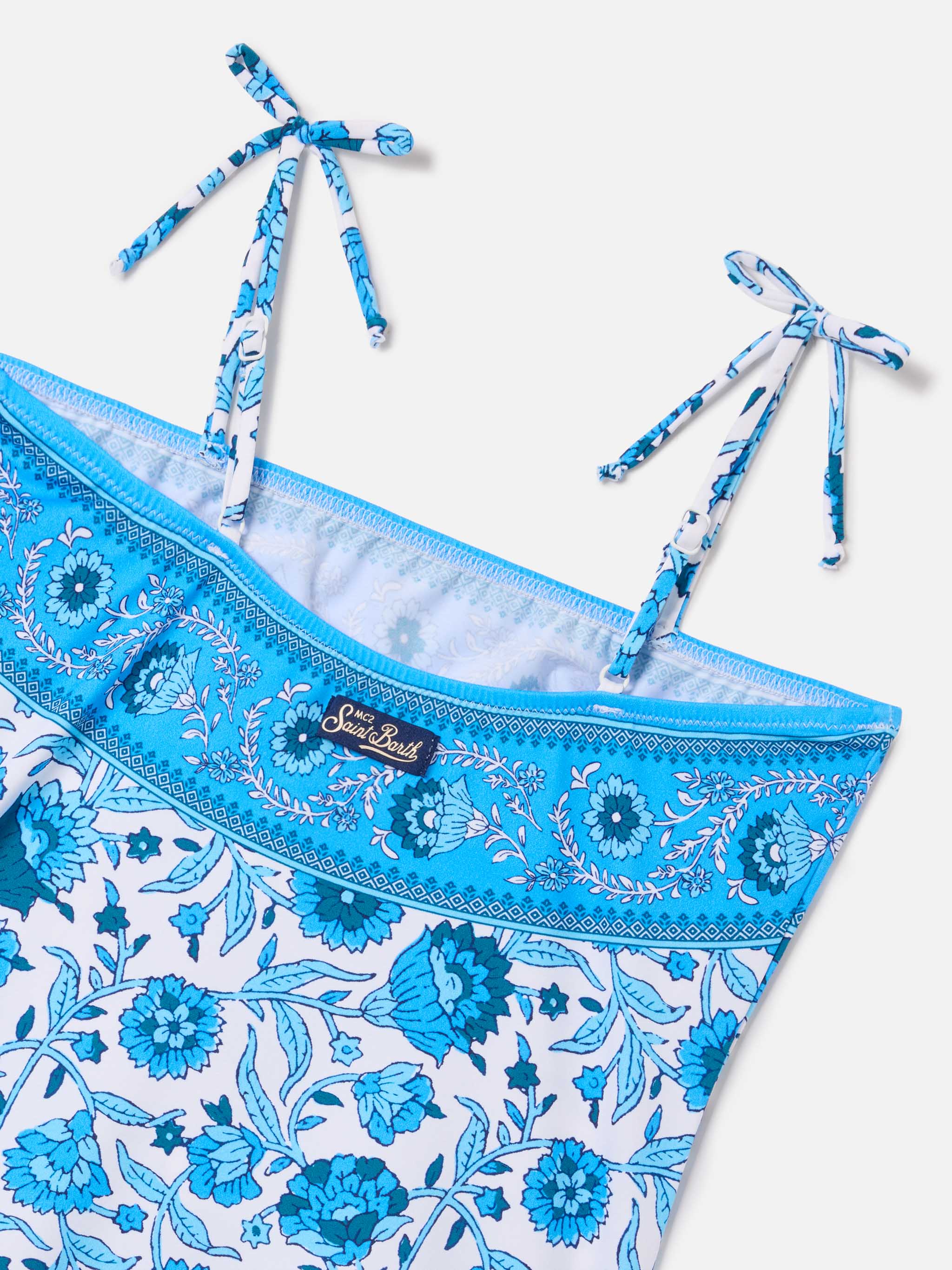 Zadig one-piece swimsuit with blue batik floral print - Image 3