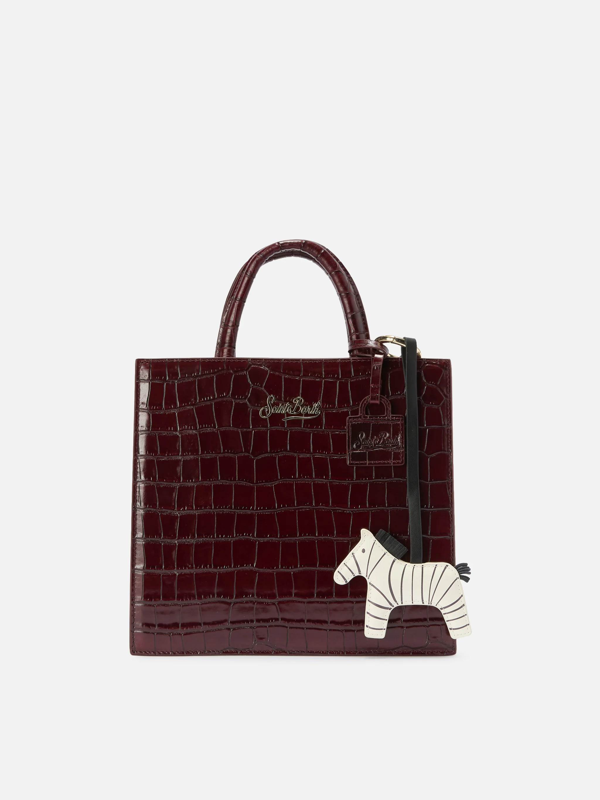 Zebra Bag Charm in white leather - Image 2