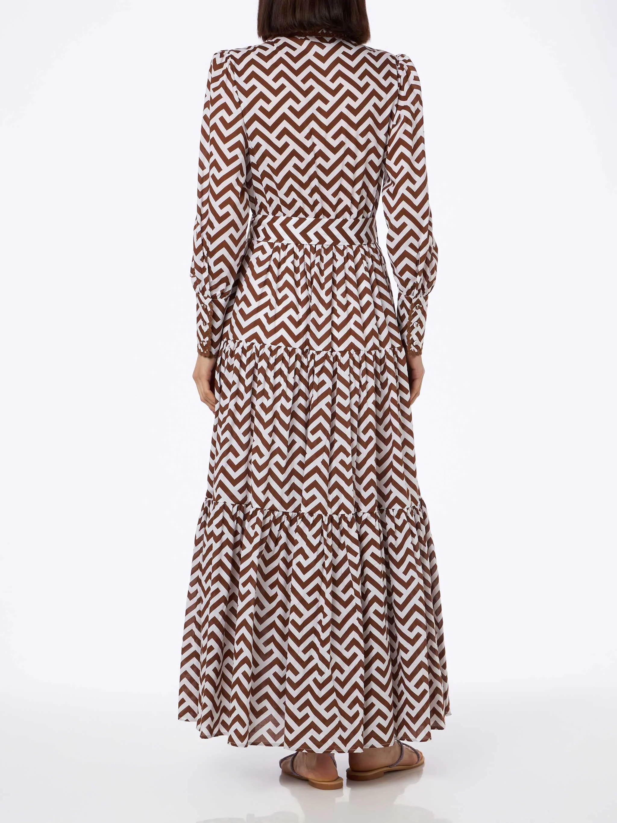 Zig zag print Jensen cotton long dress - Image 2
