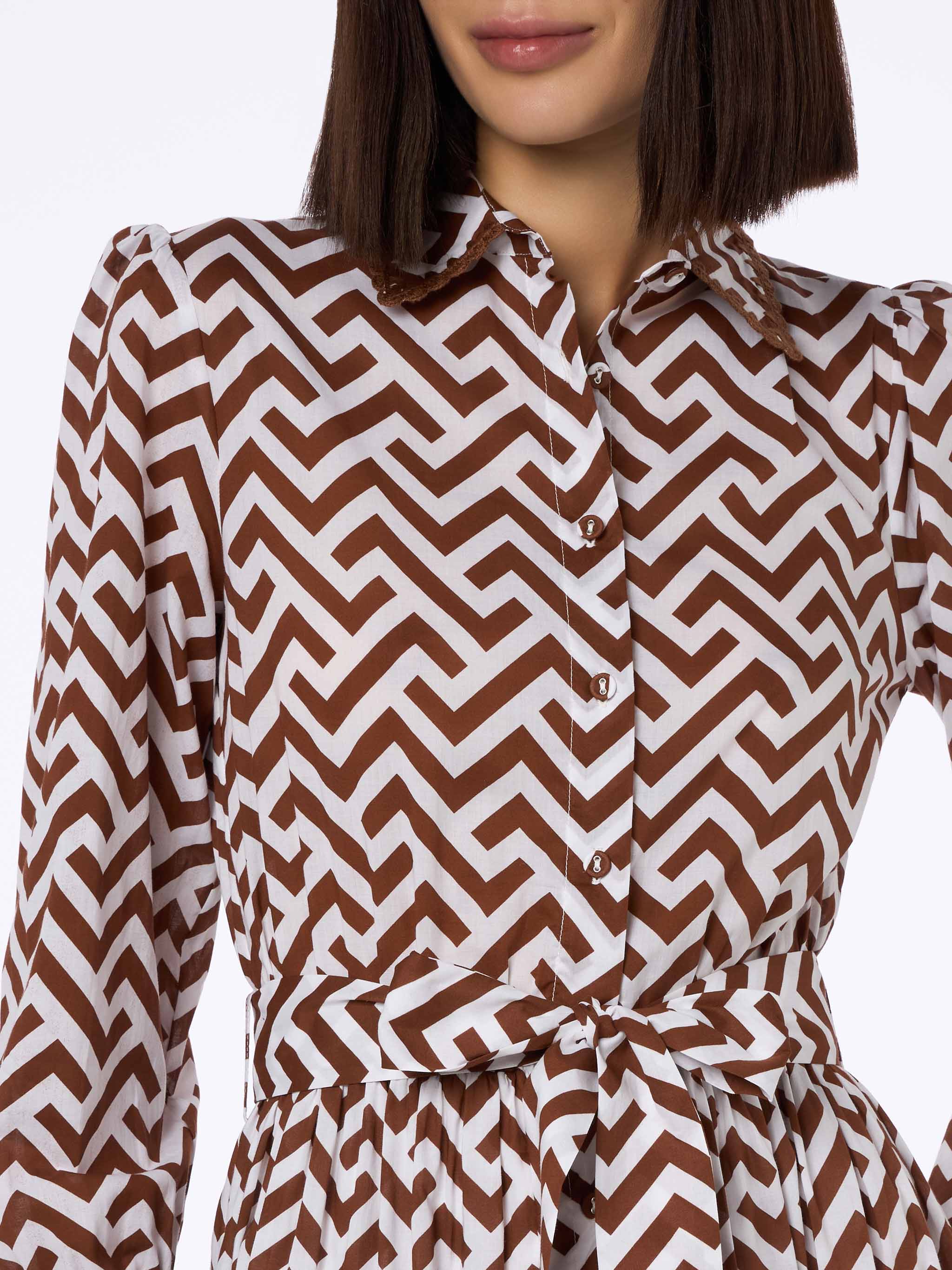 Zig zag print Jensen cotton long dress - Image 3