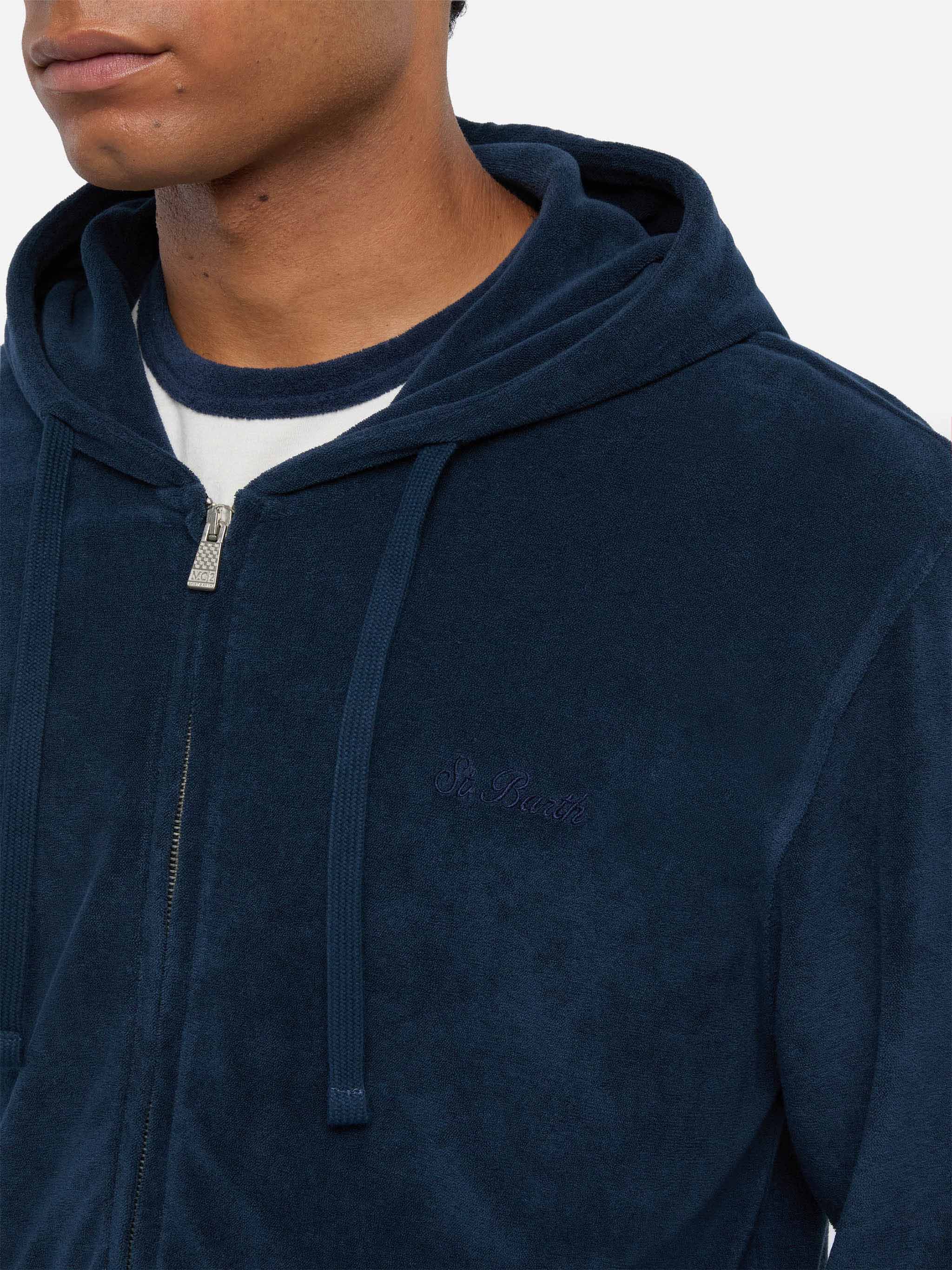 Zipped terry hoodie Danny with St. Barth embroidery - Image 2