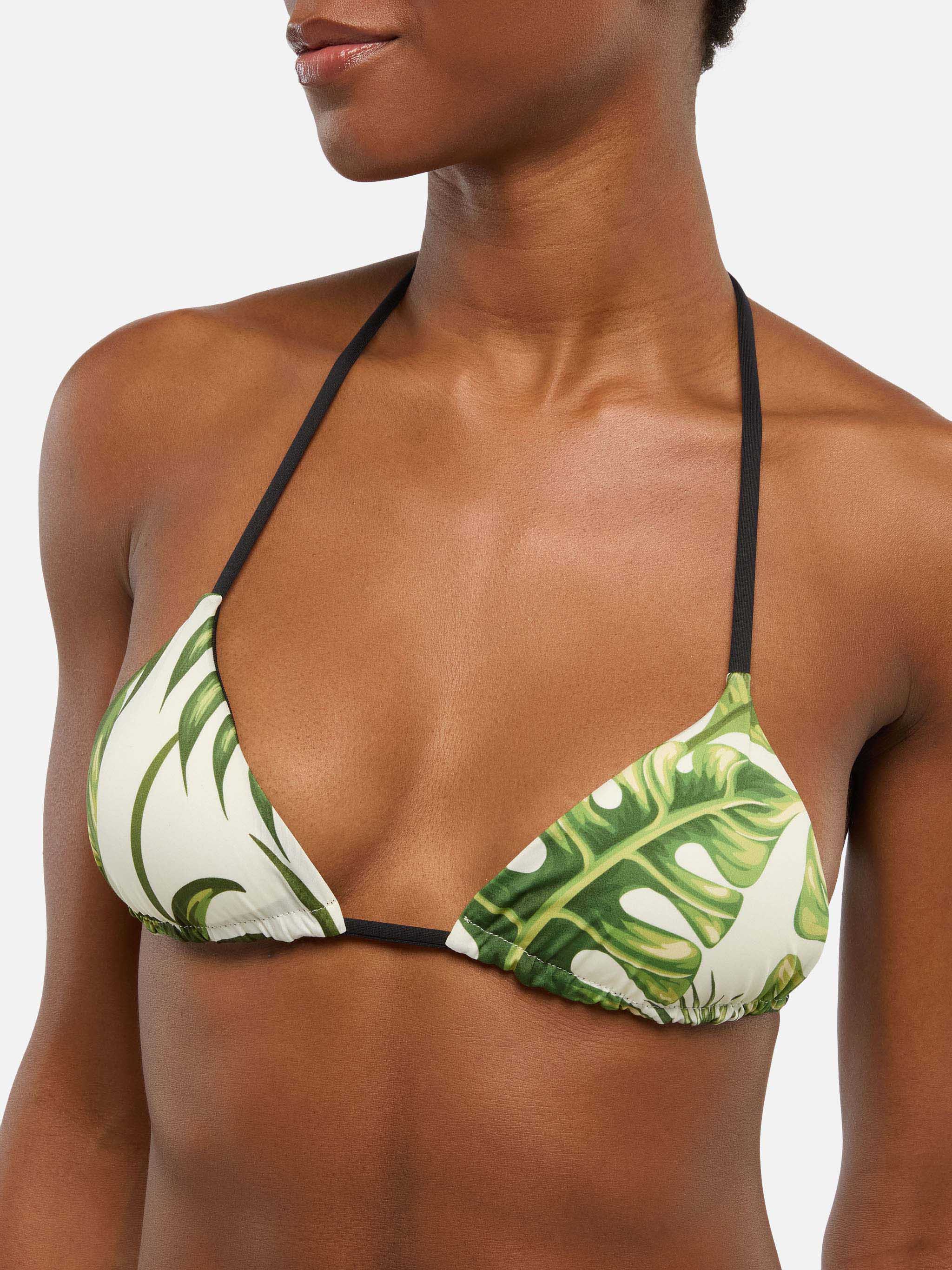 Zoe triangle top swimsuit with tropical print - Image 2